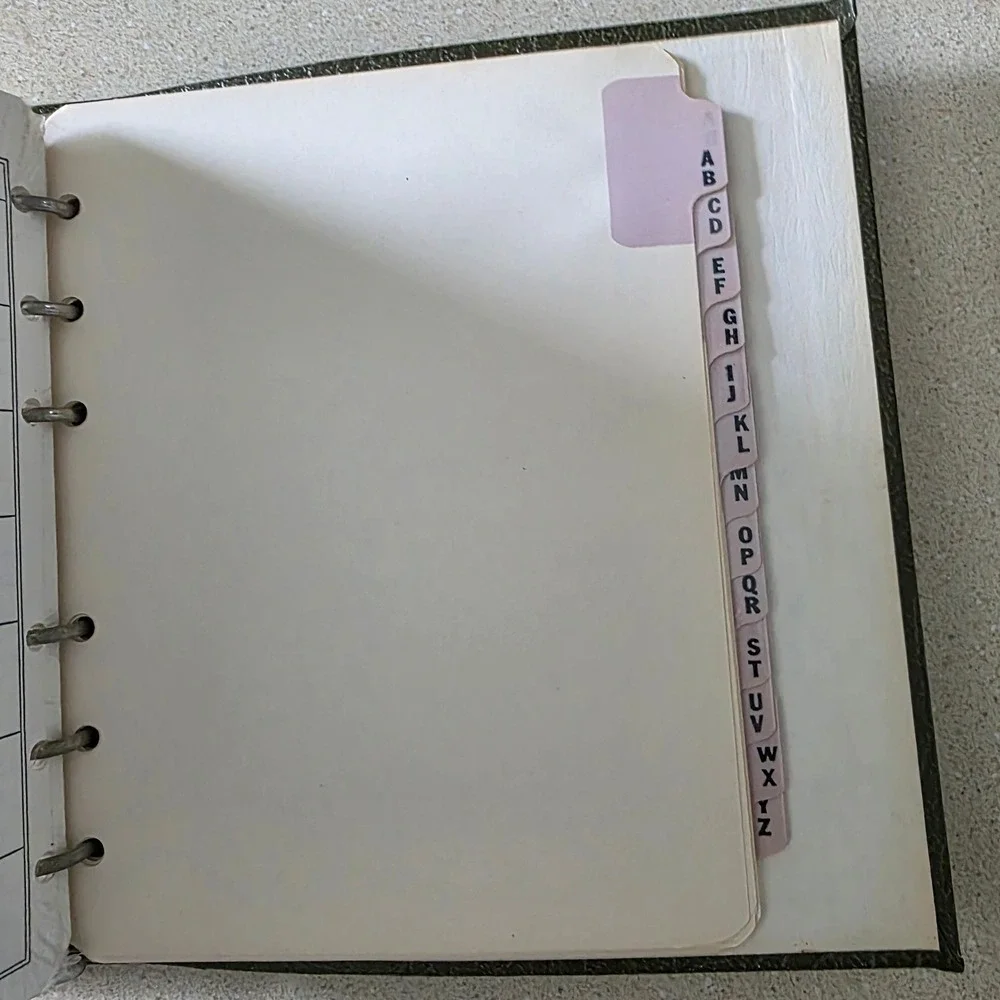Loose Leaf Address Book 6.5x5.5 Green Vintage Jet Line Central MCM USA